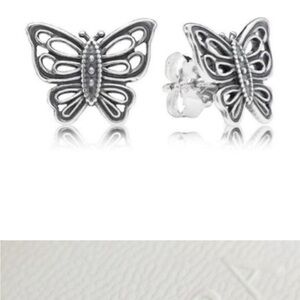 Pandora Silver Butterfly Earrings